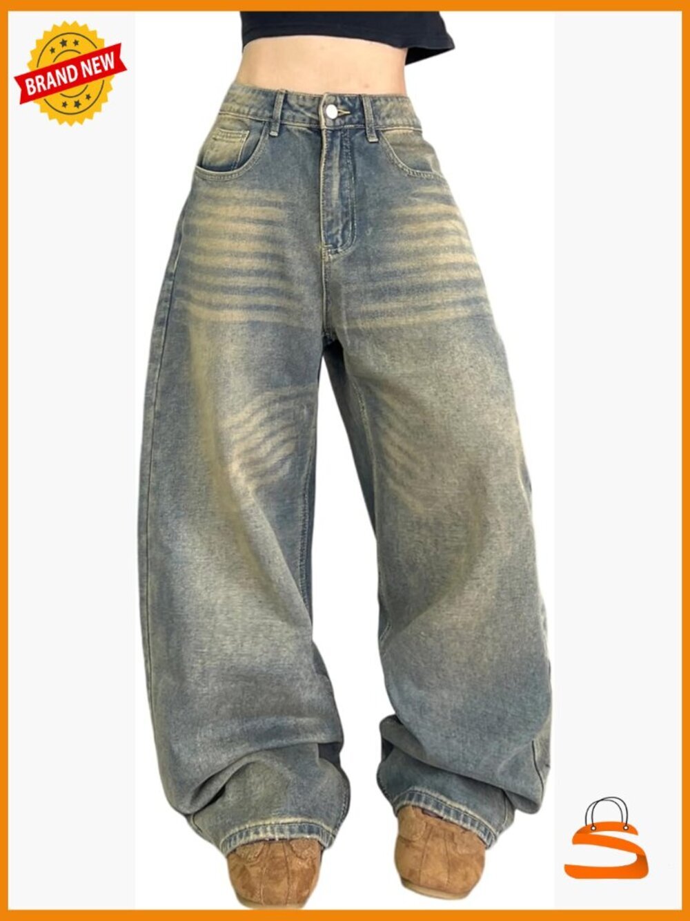 Wide Leg Baggy Jeans Hip Hop Streetwear Y2K Denim Pants Loose Long Trousers